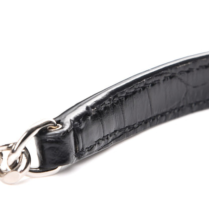 Saint Laurent Calfskin Crocodile Embossed Medium Monogram Sunset Black 9 of 9