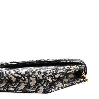 Christian Dior Oblique Saddle Chain Pouch Blue 9 of 9