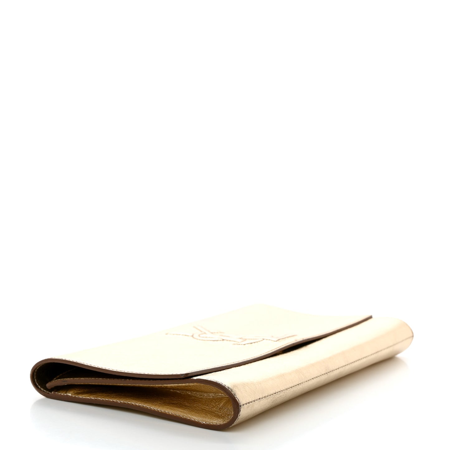 Metallic Calfskin Monogram Large Belle De Jour Clutch Gold