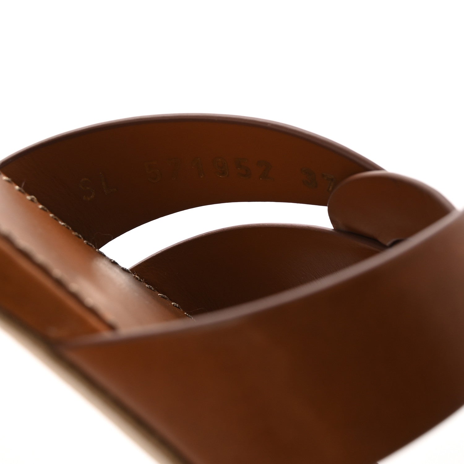 Saint Laurent Calfskin Tribute 05 Slide Sandals 37 Amber 9 of 10