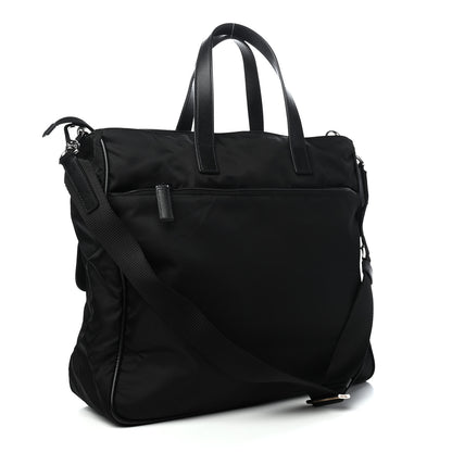 Prada Nylon Saffiano Front Pocket Tote Black 3 of 8