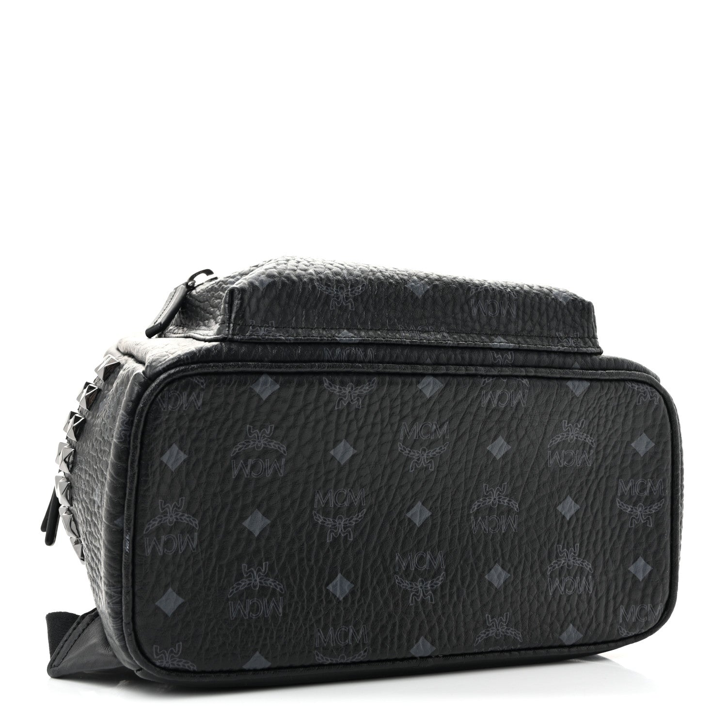 MCM Visetos Small Side Stud Stark Backpack Black 4 of 12
