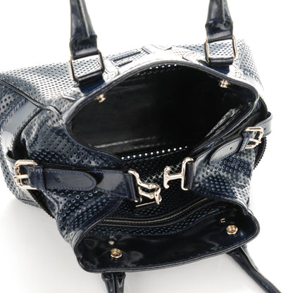 Fendi Nappa Patent Bag De Jour Perforated Tote Navy 5 of 6