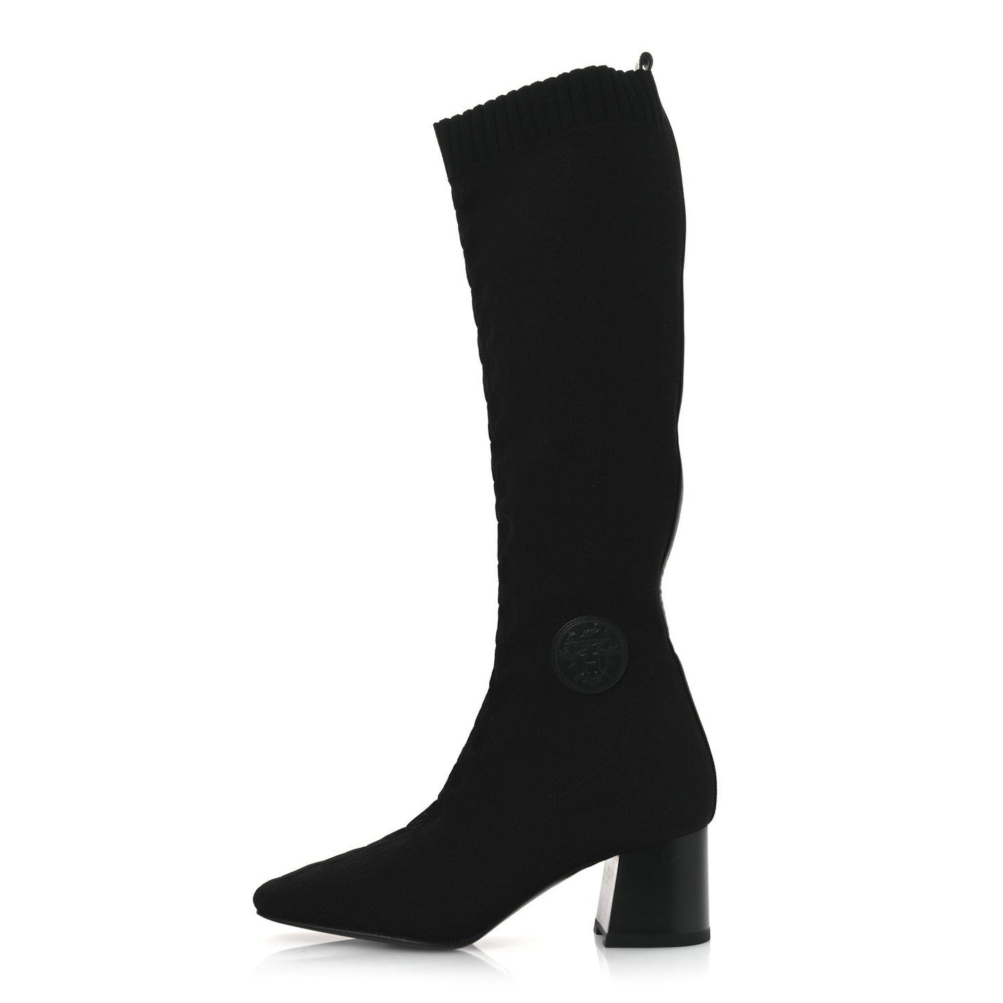 Knit Calfskin Fontaine 60 Boots 37.5 Black