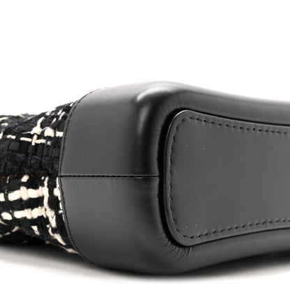 Chanel Tweed Calfskin Small Gabrielle Hobo Black White 9 of 12