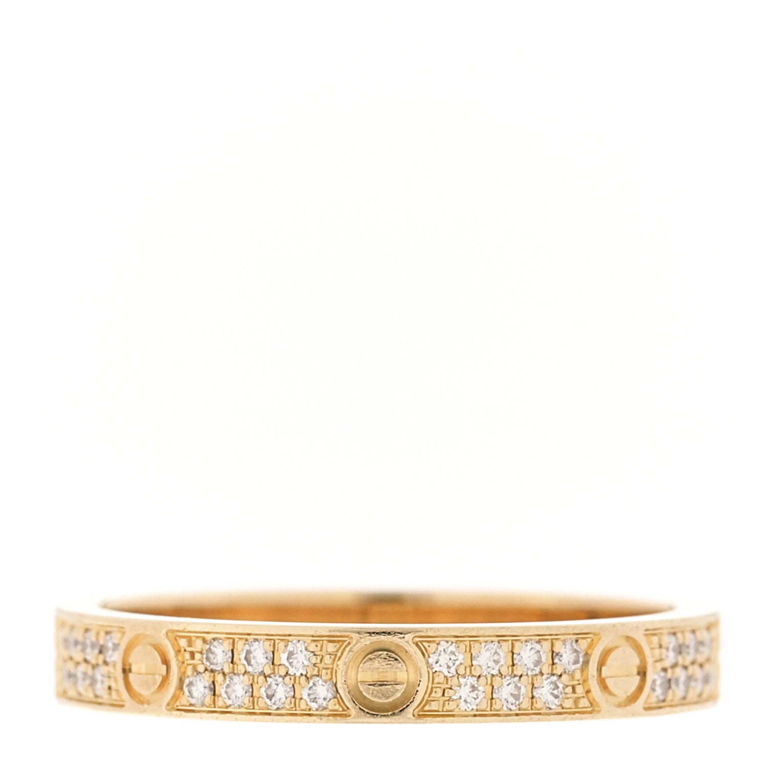 Cartier 18K Yellow Gold Diamond 2.6mm LOVE Paved Band Ring 48 4.5 3 of 5