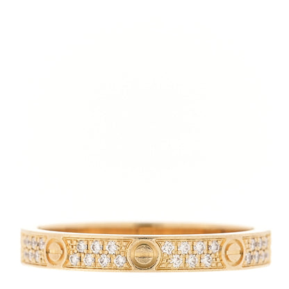Cartier 18K Yellow Gold Diamond 2.6mm LOVE Paved Band Ring 48 4.5 3 of 5