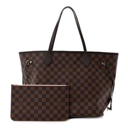 Louis Vuitton Damier Ebene Neo Neverfull MM Rose Ballerine 1 of 12