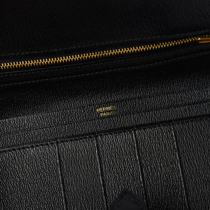 Hermes Shiny Alligator Bearn Wallet Black 8 of 10