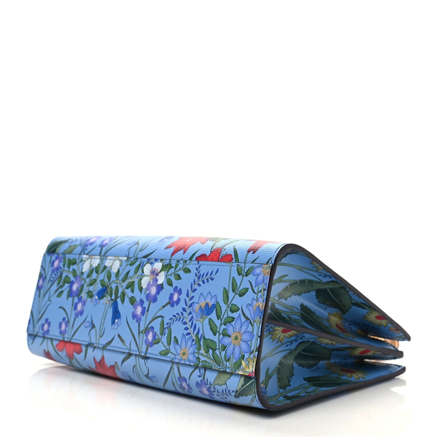 Gucci Calfskin Bamboo Web New Flora Small Nymphaea Top Handle Bag Azure 9 of 9