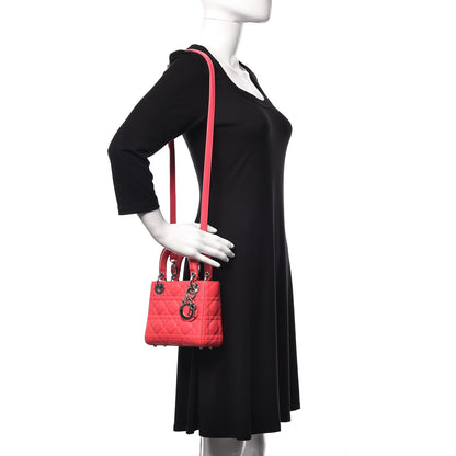 Christian Dior Lambskin Cannage Mini Lady Dior Fuchsia 2 of 15