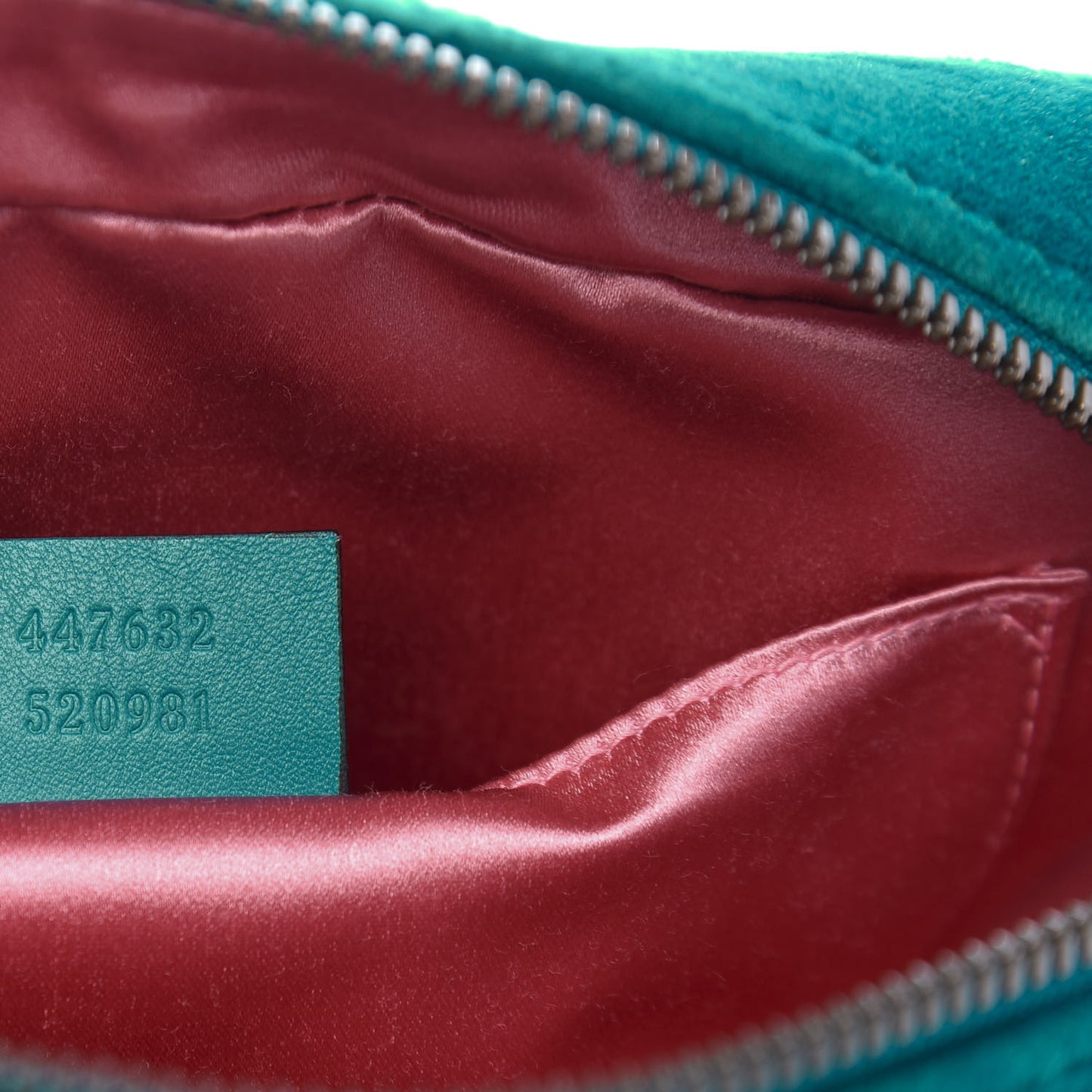 Velvet Matelasse Small GG Marmont Chain Shoulder Bag Pavone Cyan