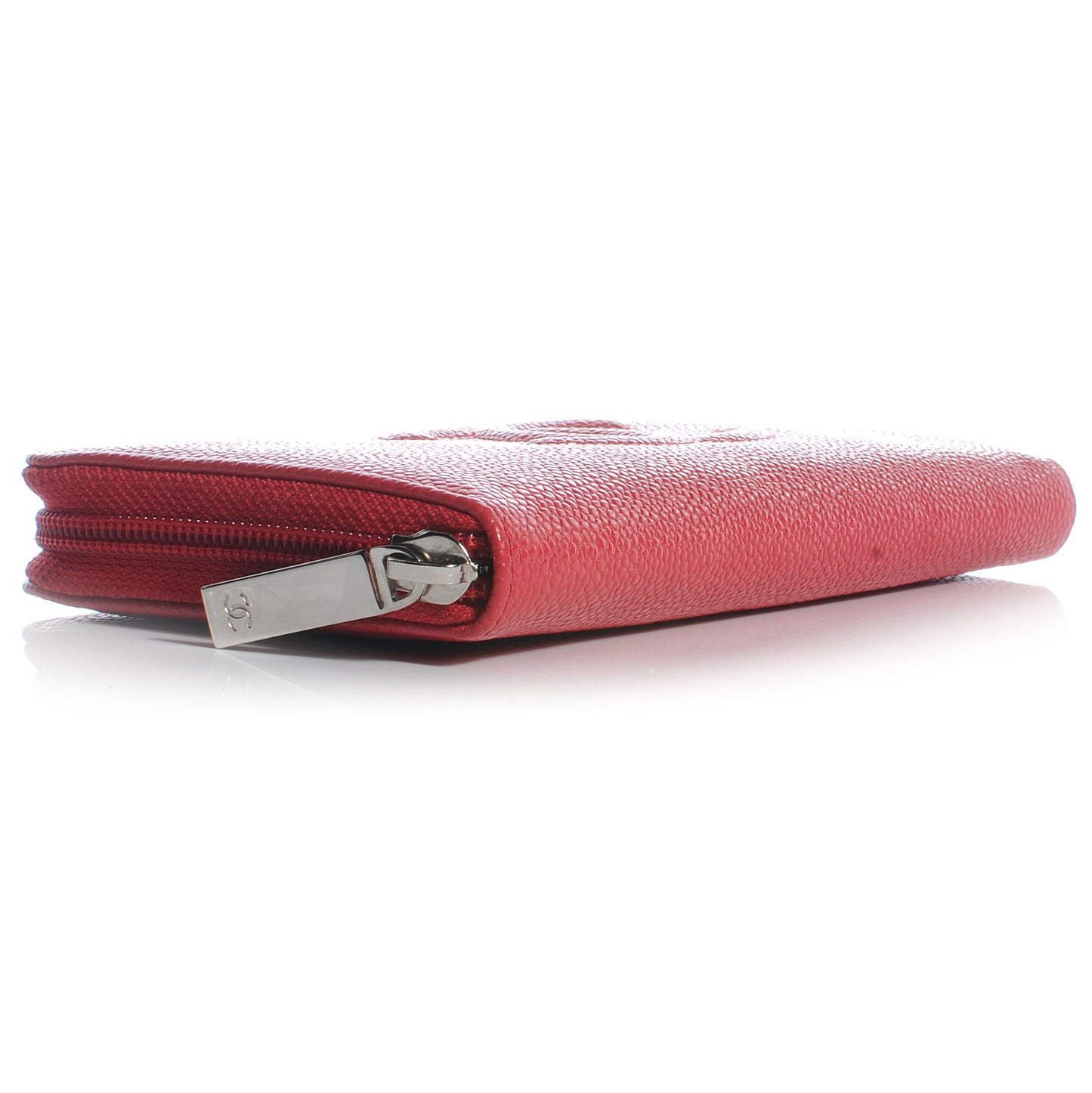 Caviar CC Large Gusset Zip Around Wallet Dark Pink