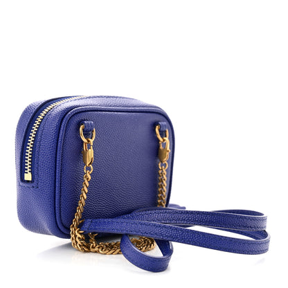 Saint Laurent Grain De Poudre Matelasse Monogram Baby Lou Camera Bag Sapphire Blue 3 of 10