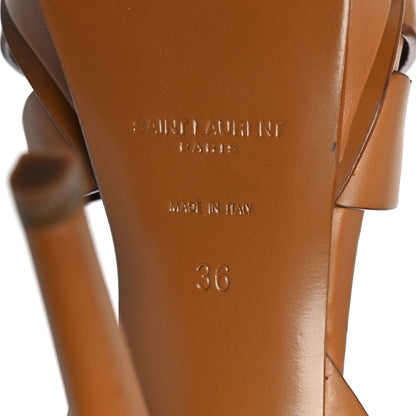 Saint Laurent Calfskin Tribute 105 Platform Sandals 36 Caramel 6 of 8