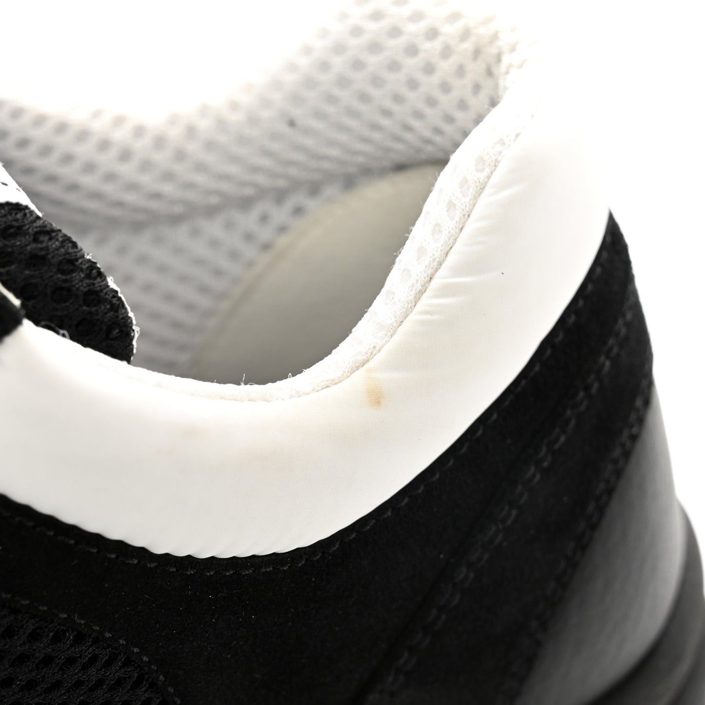 Mesh Suede Grained Calfskin Womens CC Sneakers 39.5 Black White