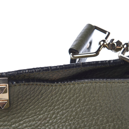 Valentino Garavani Pebbled Calfskin Small Rockstud Flip-Lock Messenger Bag Oasis 15 of 18