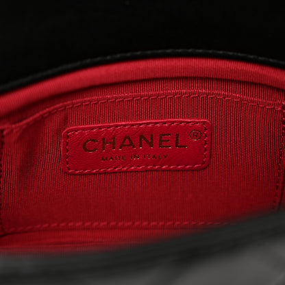 Chanel Calfskin Quilted Mini Rectangular Crystal Pearls Chain Flap Black 7 of 11
