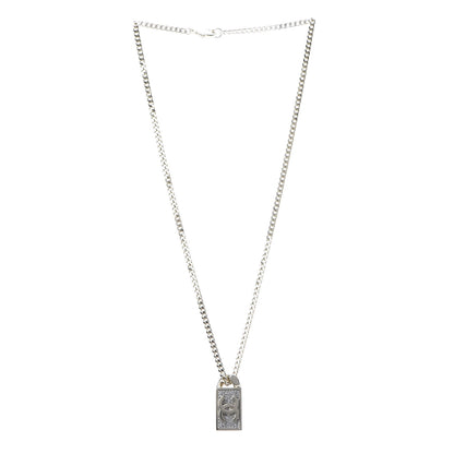 Chanel Crystal Dog Tag Charm Necklace Gold 3 of 4