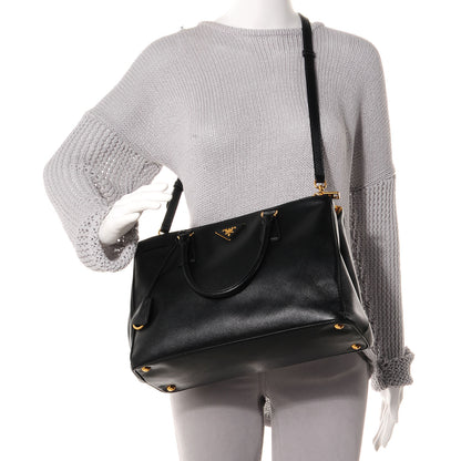 Prada Saffiano Lux Double Zip Medium Tote Nero Black 2 of 10
