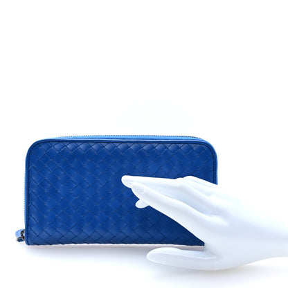 Bottega Veneta Nappa Intrecciato Zip Around Wallet Cobalt 2 of 6