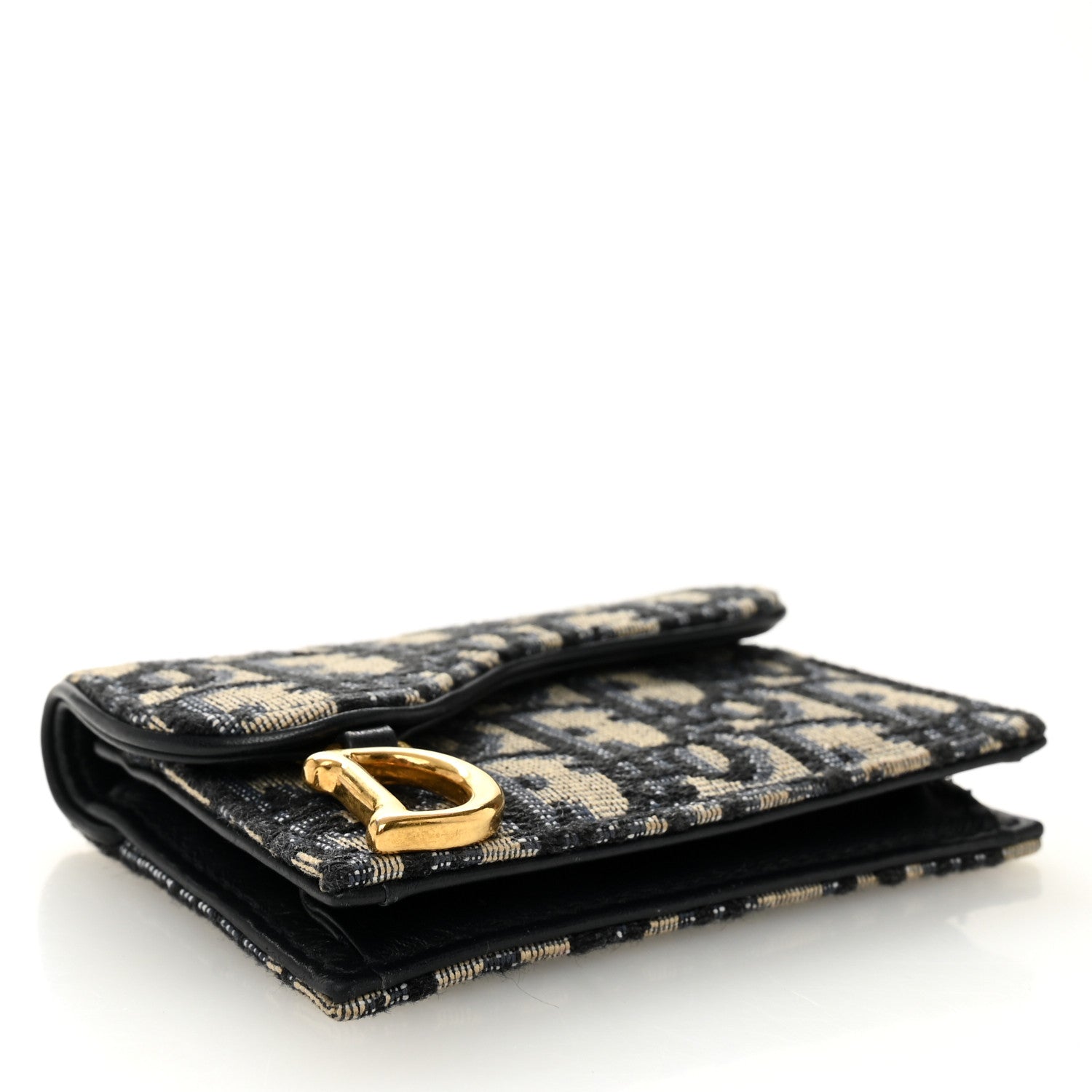 Christian Dior Oblique Saddle Card Holder Blue 4 of 8