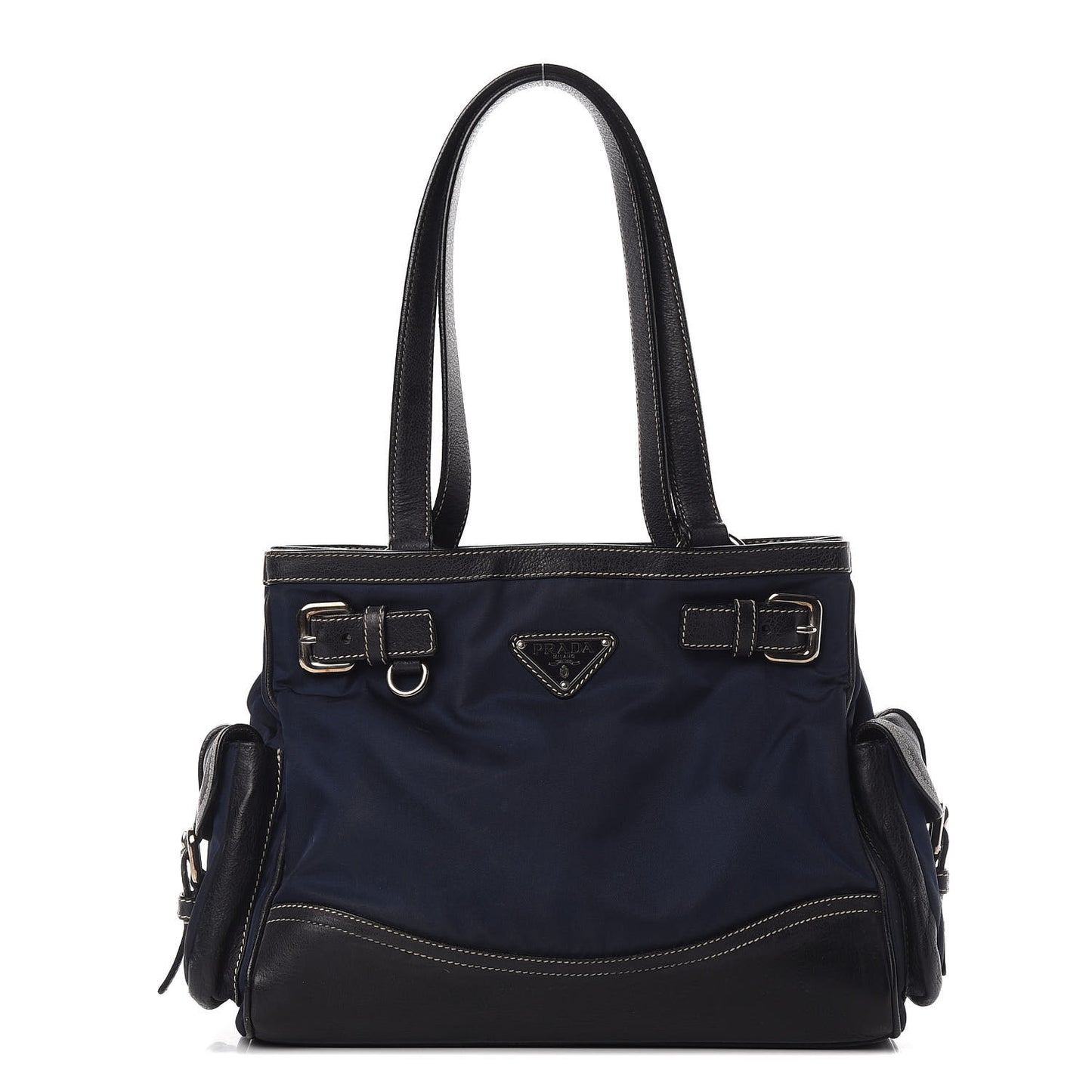 Tessuto Nylon Calfskin Shoulder Bag Baltico