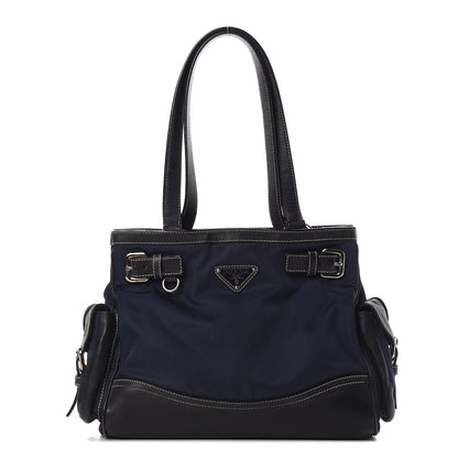 Prada Tessuto Nylon Calfskin Shoulder Bag Baltico 1 of 9