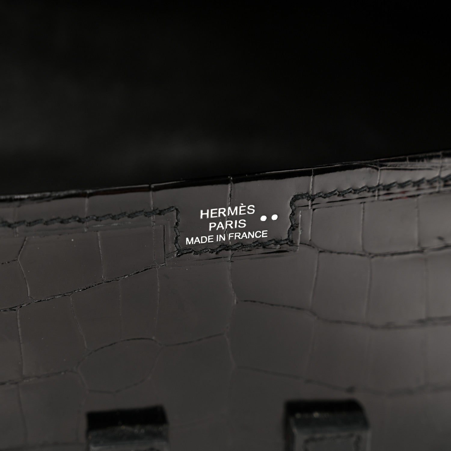 Hermes Shiny Niloticus Crocodile Jige Elan 29 Clutch Black 6 of 7
