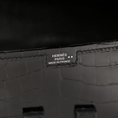 Hermes Shiny Niloticus Crocodile Jige Elan 29 Clutch Black 6 of 7