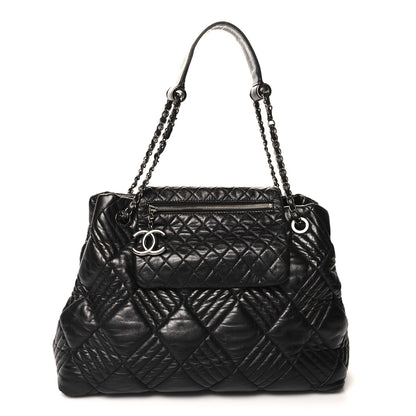 Chanel Lambskin Quilted In Out Flap Tote Black 1 of 12