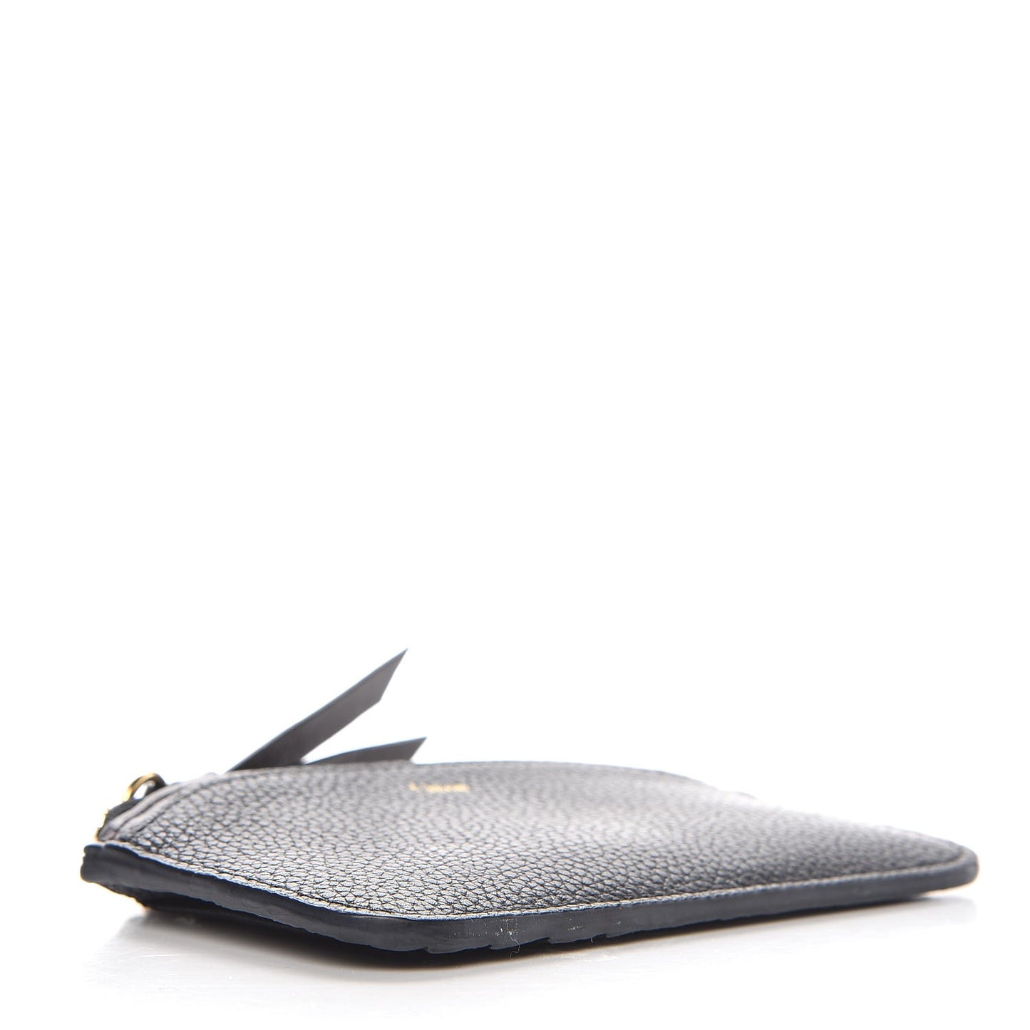 Calfskin Top Zip Card Case Black