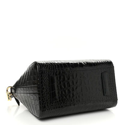 Givenchy Calfskin Crocodile Embossed Small Antigona Black 4 of 10