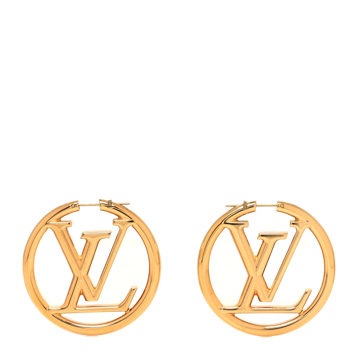 Metal Louise Hoop Earrings Gold