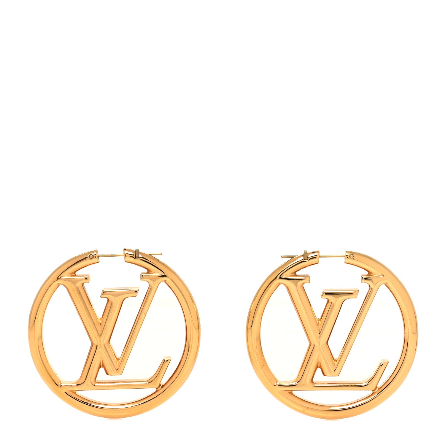 Louis Vuitton Metal Louise Hoop Earrings Gold 1 of 4