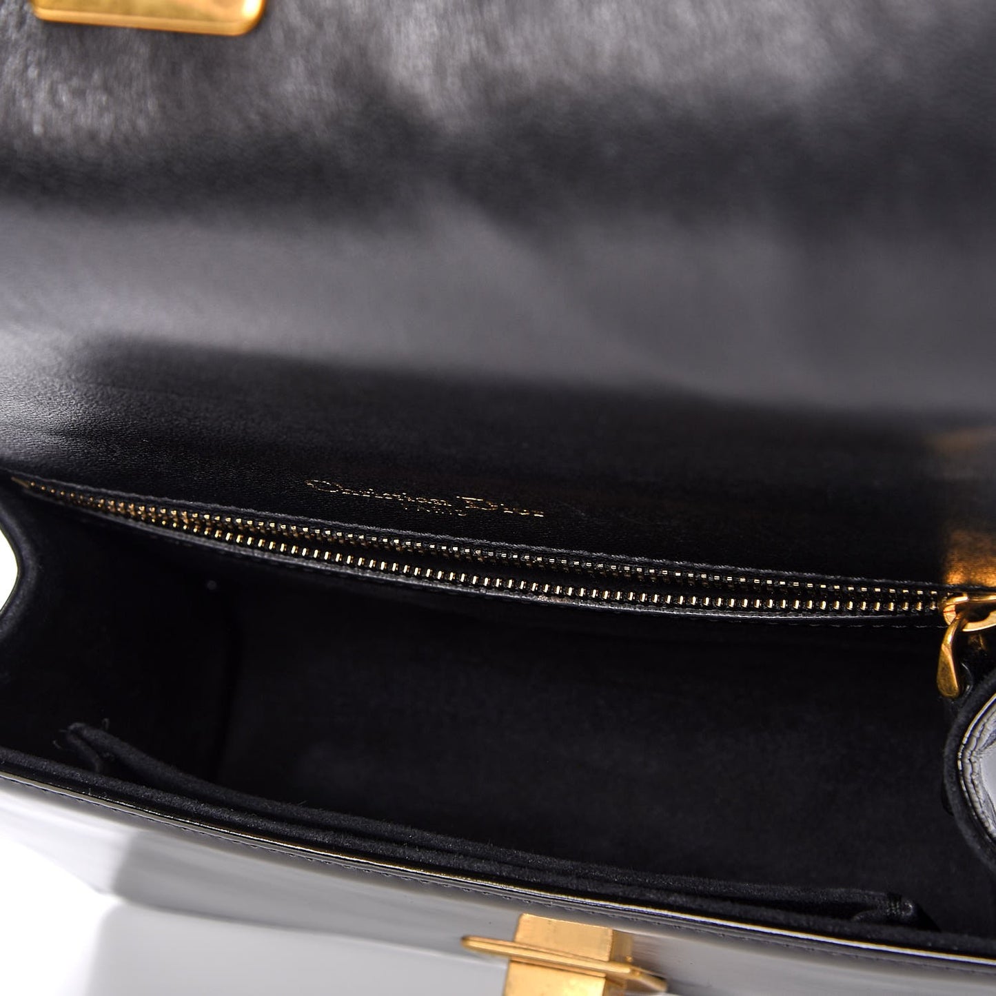 Patent Studded Small Diorama Flap Bag Black