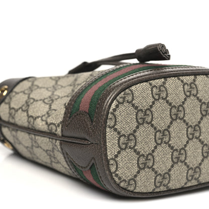 Gucci GG Supreme Monogram Web Mini Ophidia Bucket Bag Brown 9 of 10