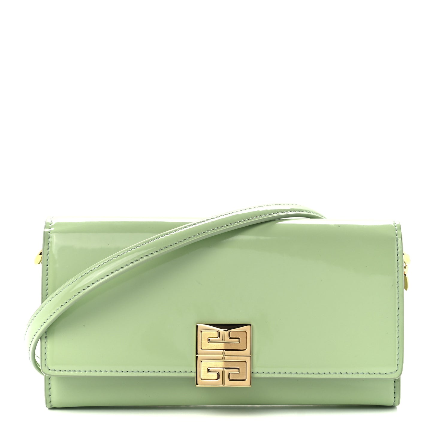 Shiny Calfskin 4G Wallet on Chain Pistachio