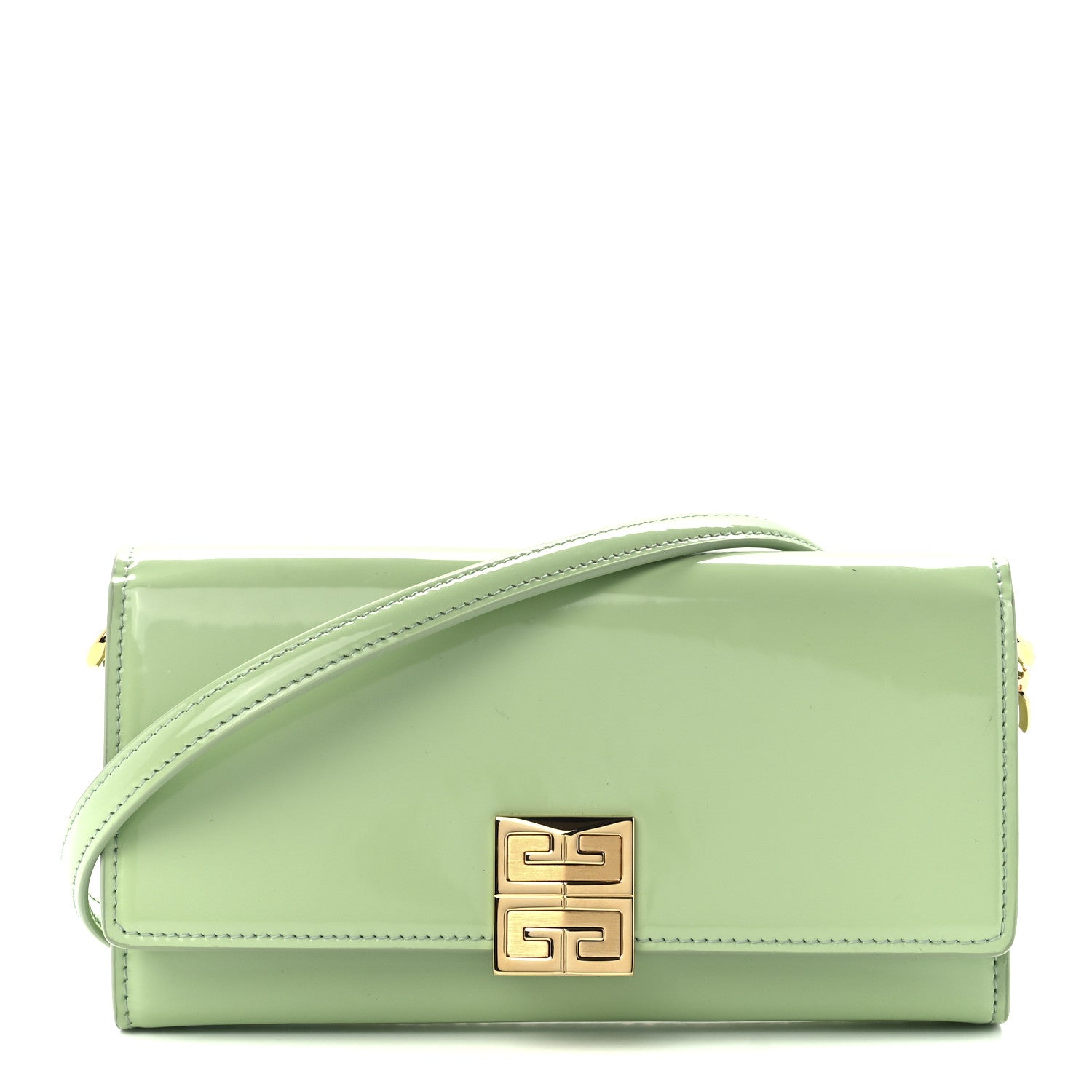 Givenchy Shiny Calfskin 4G Wallet on Chain Pistachio 1 of 11