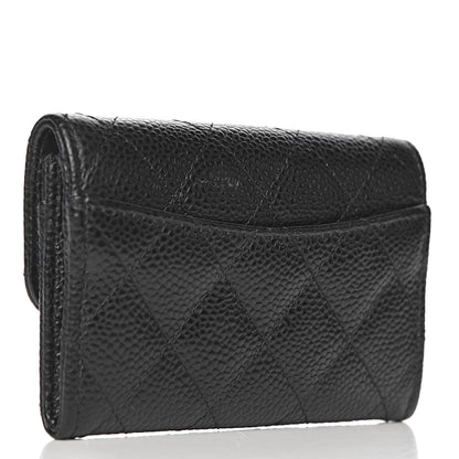 Chanel Caviar Quilted Flap Card Holder Wallet Black 3 of 8