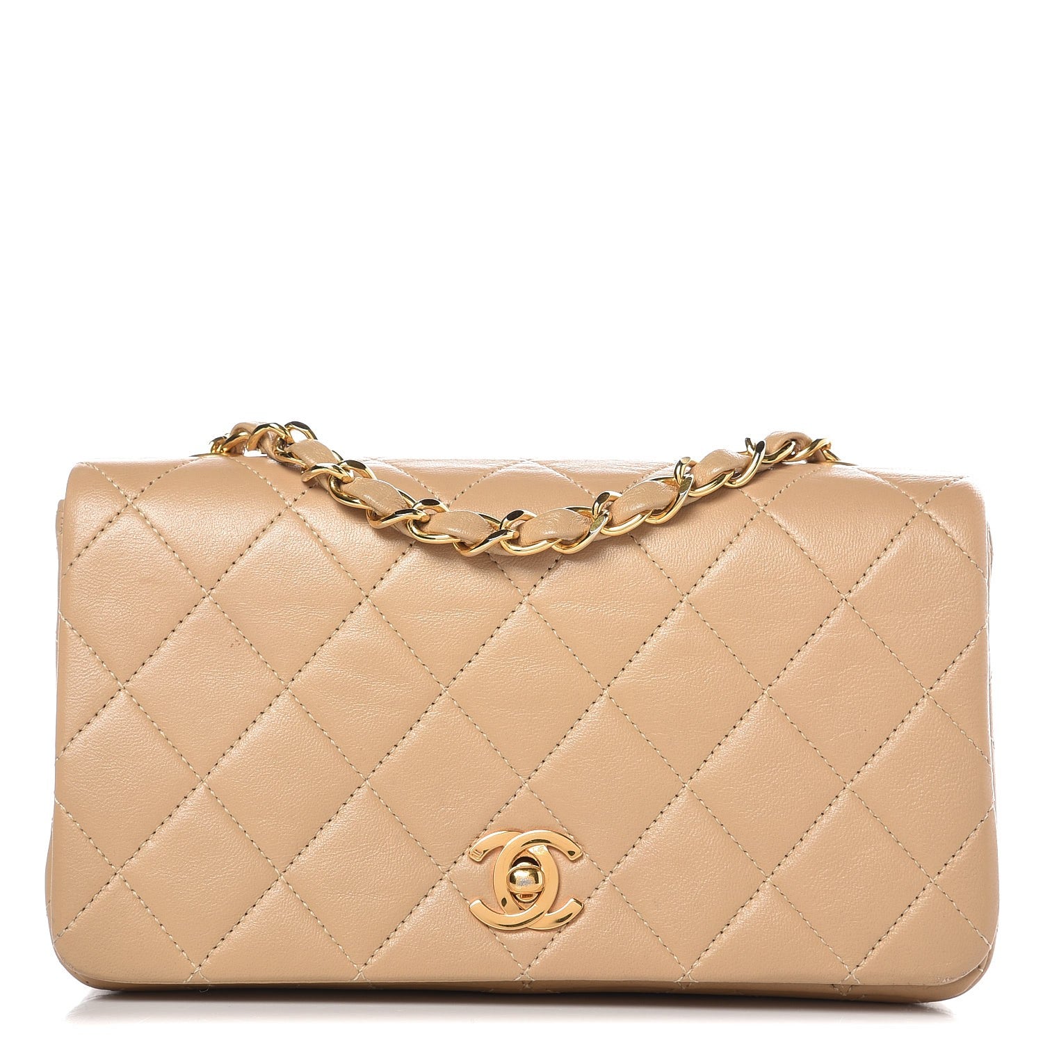 Chanel Lambskin Quilted Mini Flap Beige 1 of 11