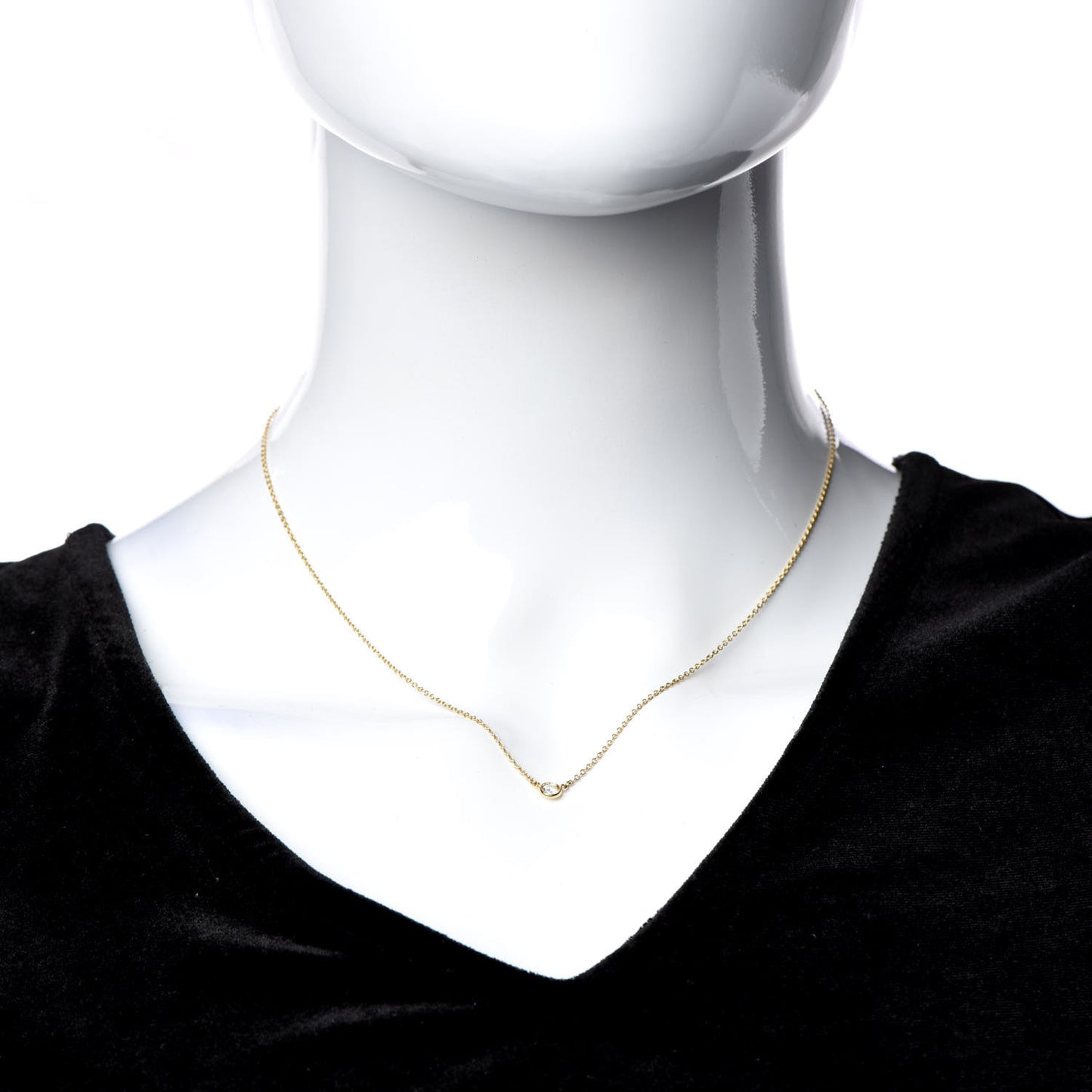 18K Yellow Gold Diamond .14ct Elsa Peretti Diamonds by the Yard Pendant Necklace