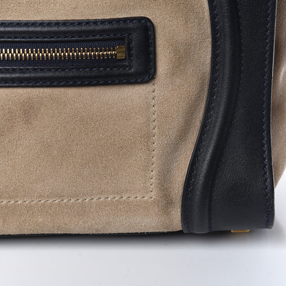 Celine Smooth Calfskin Suede Mini Bi-Color Luggage Navy Dune 14 of 16