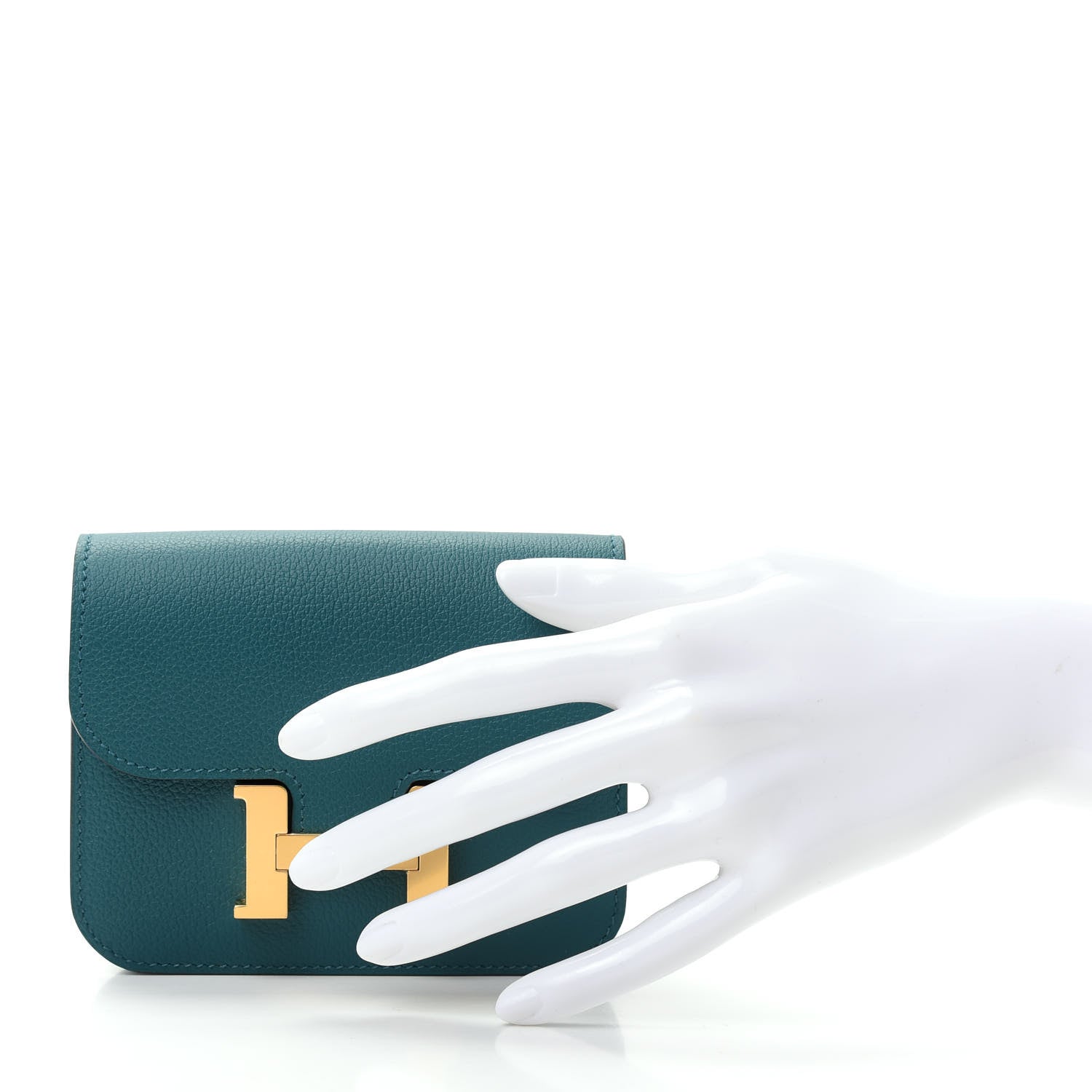 Hermes Evercolor Constance Slim Wallet Vert Bosphore 3 of 9