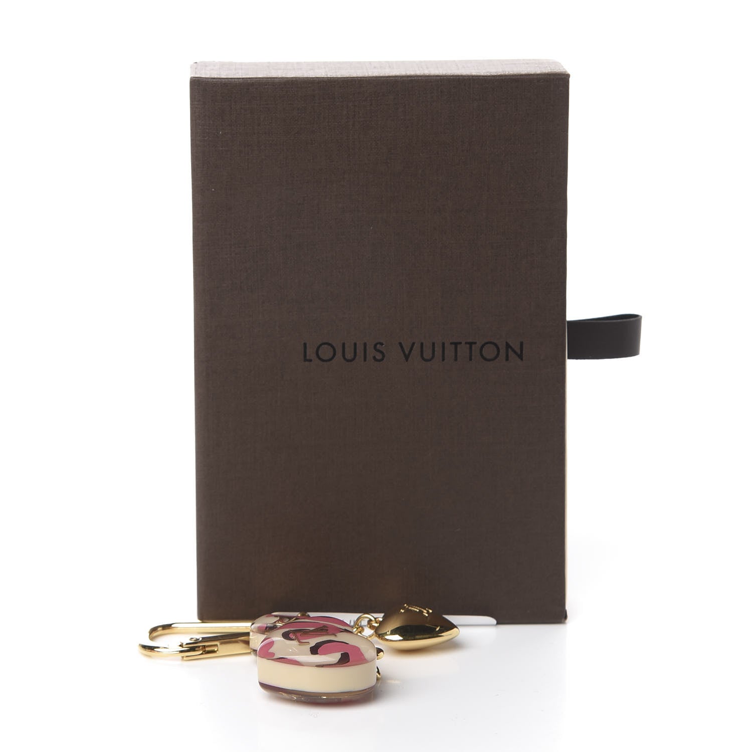 Louis Vuitton Leopard Heart Bag Charm Key Holder Blanc Corail 3 of 3
