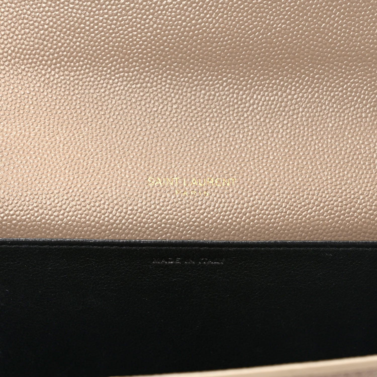 Saint Laurent Grain De Poudre Monogram Uptown Chain Wallet Dark Beige 7 of 12