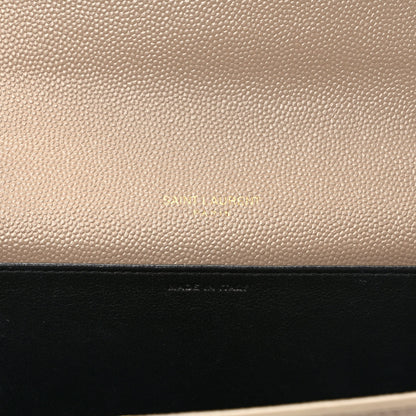 Saint Laurent Grain De Poudre Monogram Uptown Chain Wallet Dark Beige 7 of 12