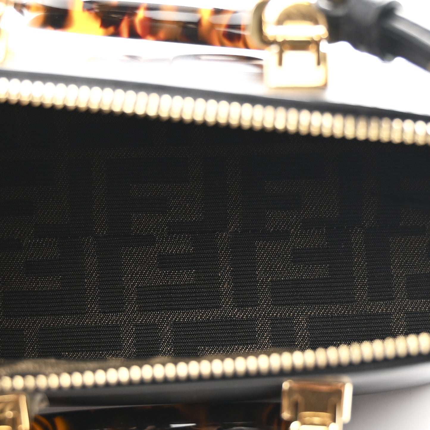 Vitello King Plexiglass Logo Embossed Mini By The Way Top Handle Boston Bag Black