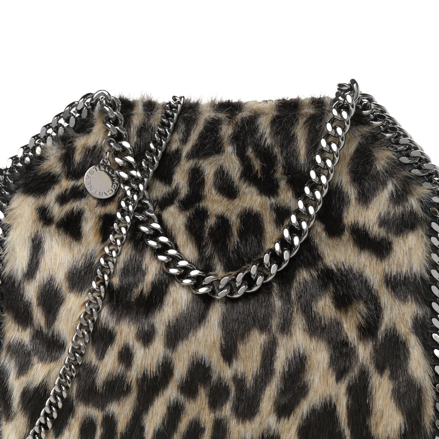 Stella McCartney Faux Calf Hair Leopard Print Small Falabella Tote Brown 8 of 10