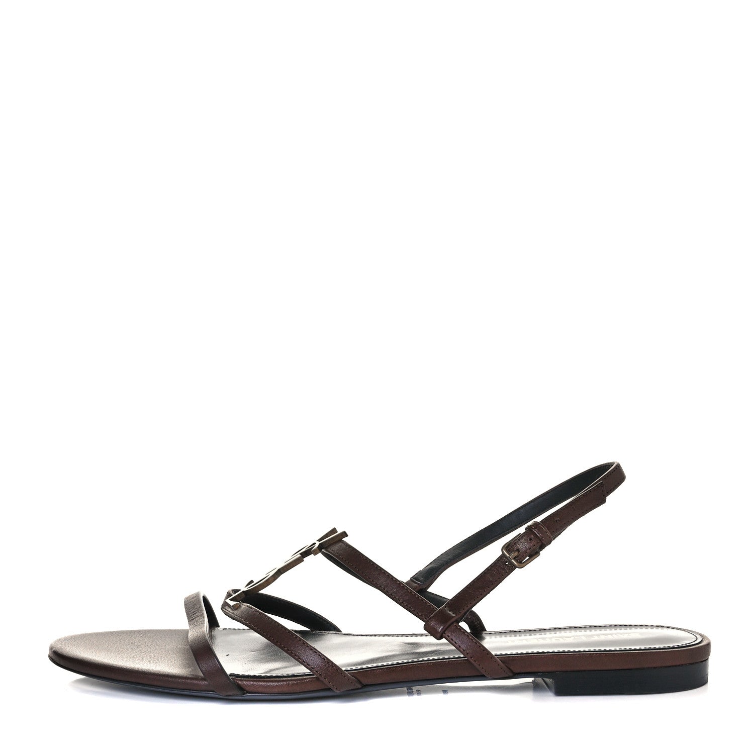 Saint Laurent Calfskin Cassandra Monogram Sandals 41 Moro 1 of 21
